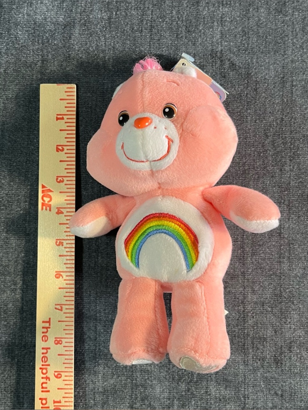 Vintage Care Bears Cheer Bear Plush 2002 Pink Y2K Stuffed Toy 8